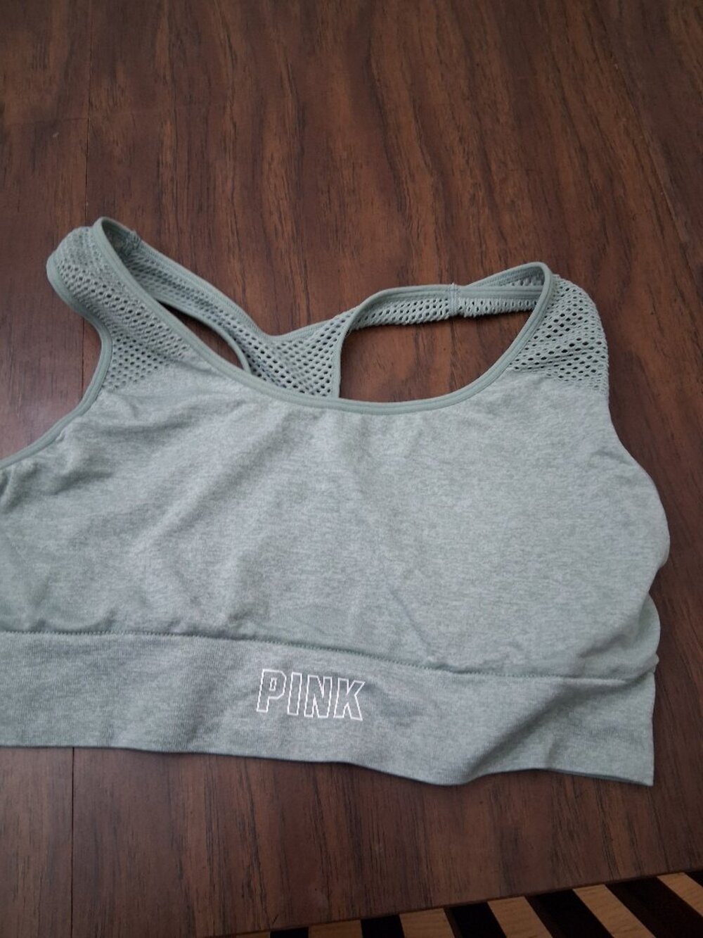 Victoria's Secret Pink green sport bra XL EUC